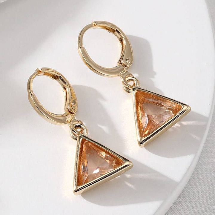 Fashion full diamond geometric triangle earrings for women - Hot fashionista