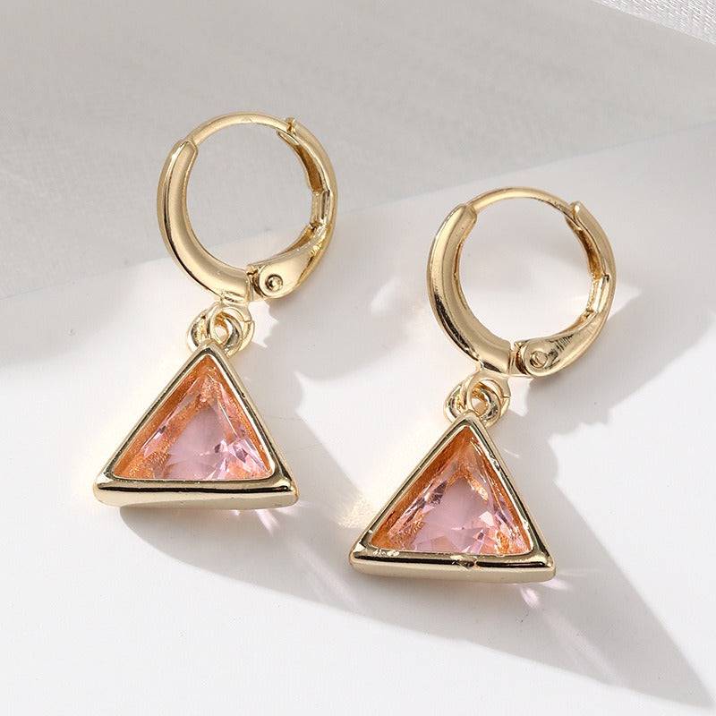 Fashion full diamond geometric triangle earrings for women - Hot fashionista