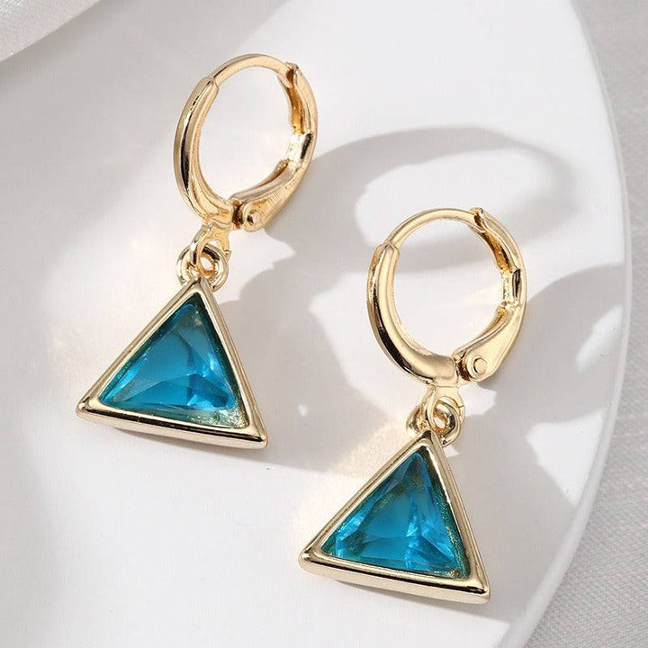 Fashion full diamond geometric triangle earrings for women - Hot fashionista