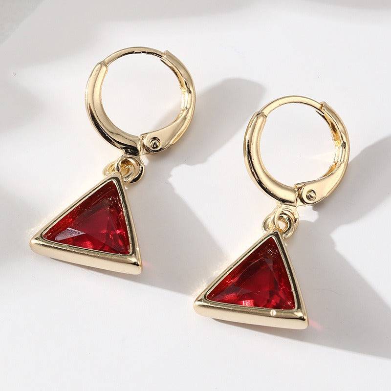 Fashion full diamond geometric triangle earrings for women - Hot fashionista