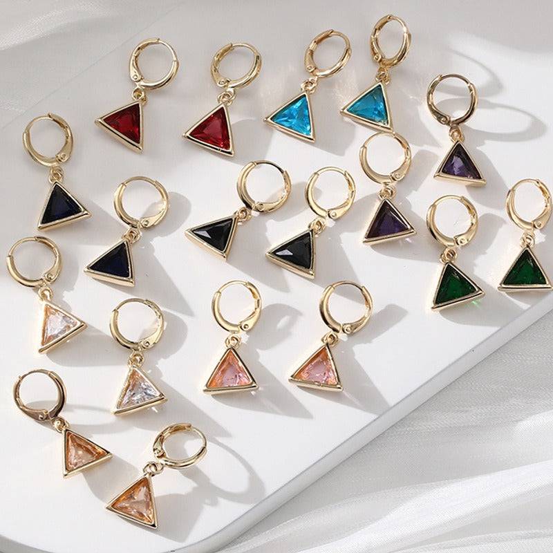 Fashion full diamond geometric triangle earrings for women - Hot fashionista