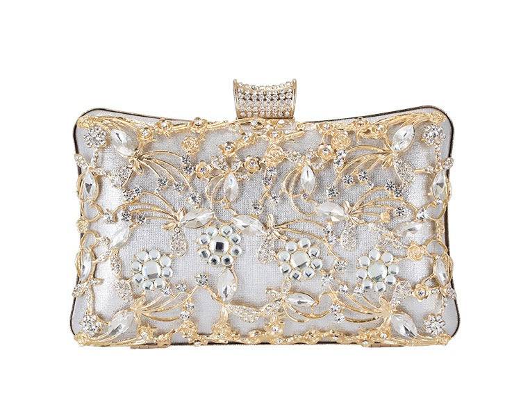 Golden Rhinestone Leather clutch/bag - Hot fashionista