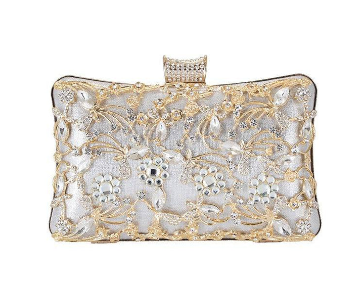 Golden Rhinestone Leather clutch/bag - Hot fashionista