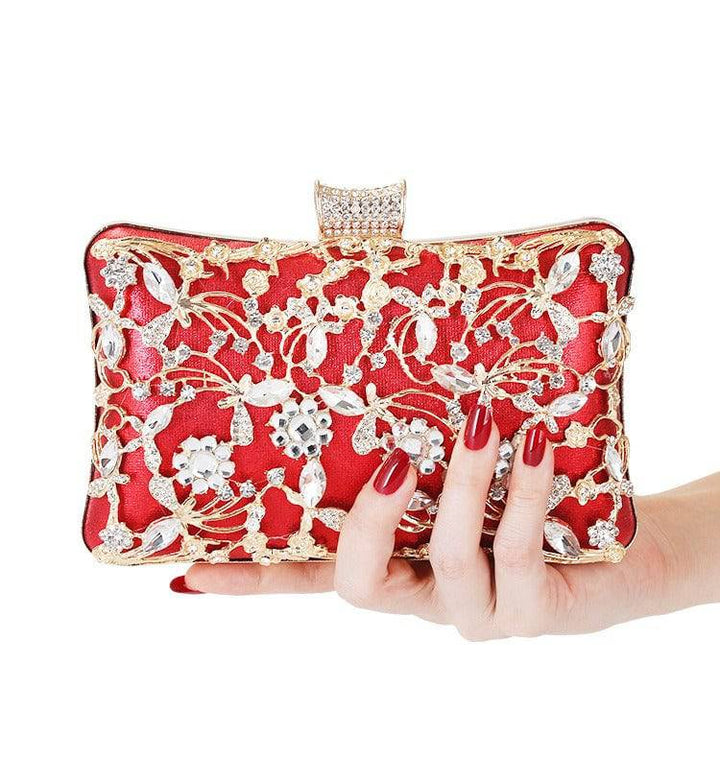 Golden Rhinestone Leather clutch/bag - Hot fashionista