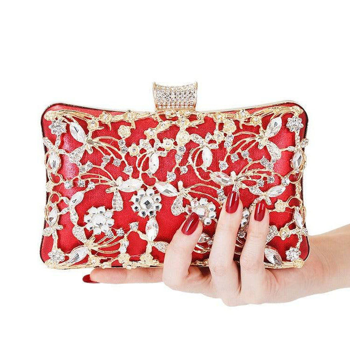 Golden Rhinestone Leather clutch/bag - Hot fashionista