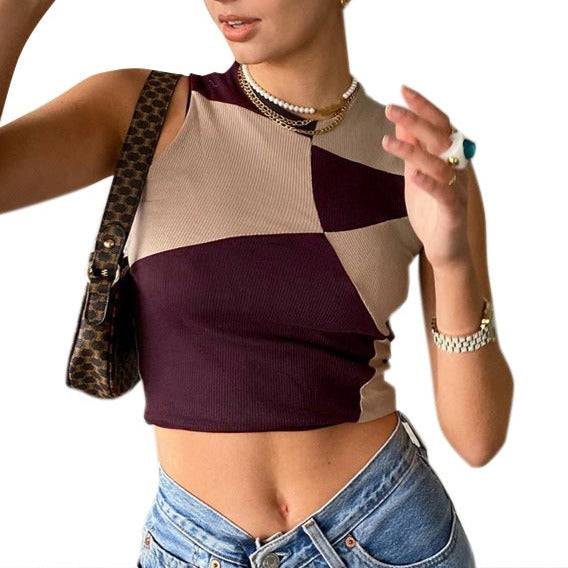 Summer Sleeveless Round Neck Knitted Top