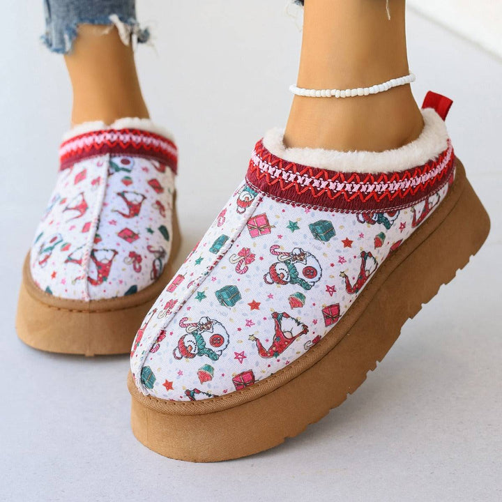 Cartoon Christmas Print Ankle Boots - Hot fashionista