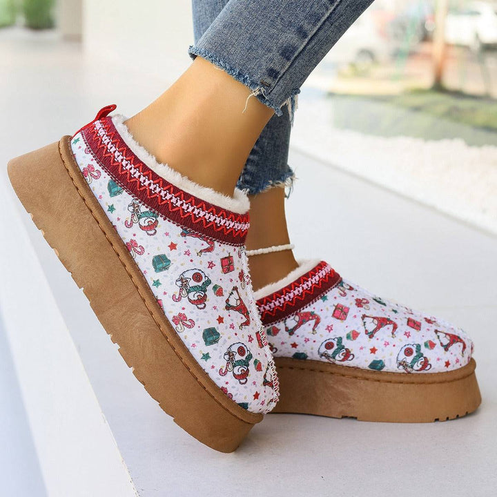 Cartoon Christmas Print Ankle Boots - Hot fashionista