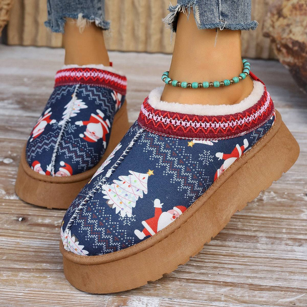 Cartoon Christmas Print Ankle Boots - Hot fashionista