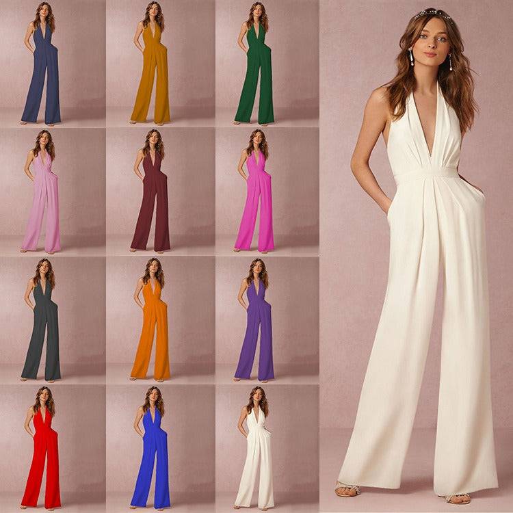 Nouvelle robe de banquet pour femmes européennes et américaines, pantalon sexy à encolure pendante pour femmes - Hot fashionista