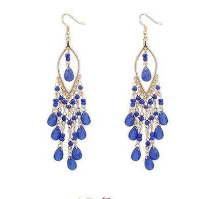 Temperament Bohemian exaggerated fashion droplet tassels long earrings for women's accessories - Hot fashionista