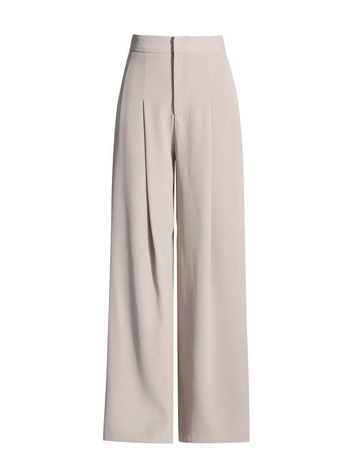 Anna V-neck blazer +high waisted pleated wide leg pants set - Hot fashionista