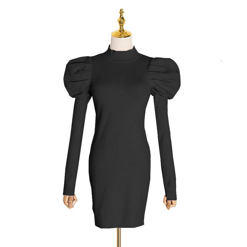 Jolene Puff Sleeves Knit Dress