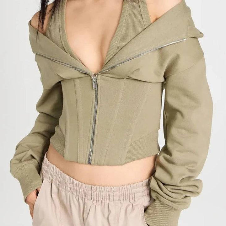 Lyla Plain Corset Hoodie - Hot fashionista