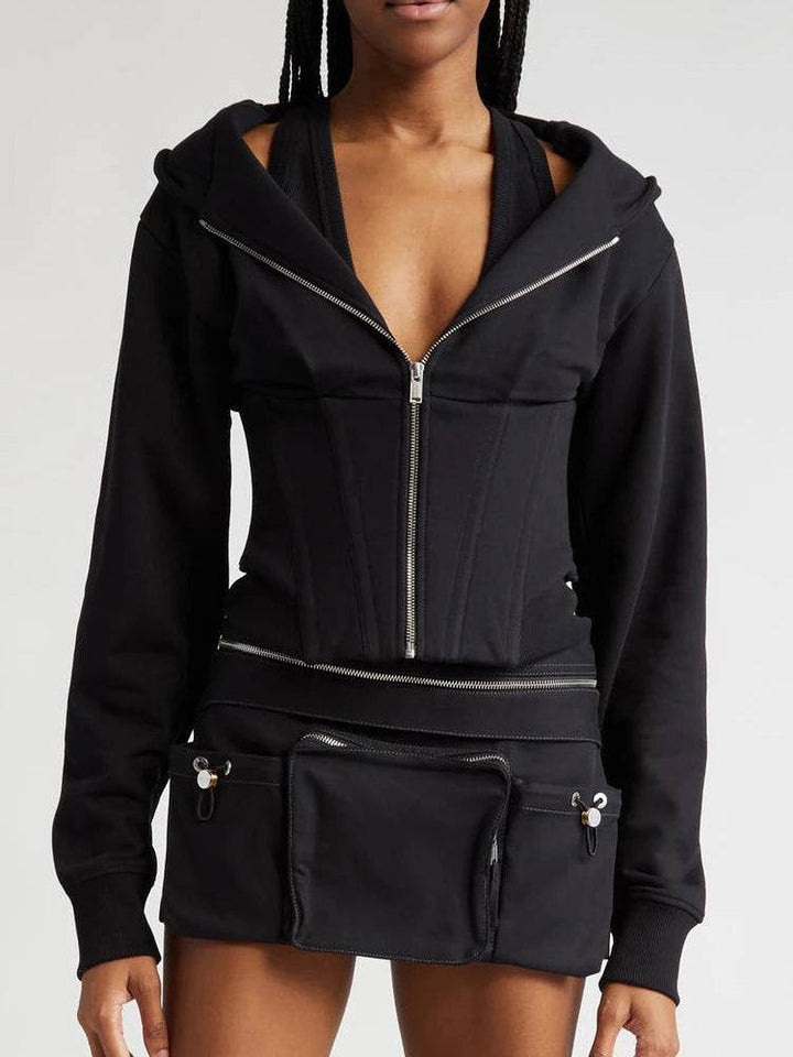 Lyla Plain Corset Hoodie - Hot fashionista