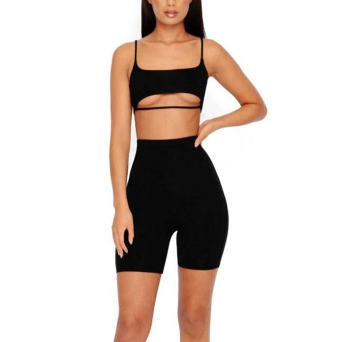 Leann Hollow Out Bralette Top & Shorts Set - Hot fashionista