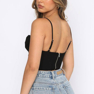 Sunny Solid Draped Underwire Corset Top