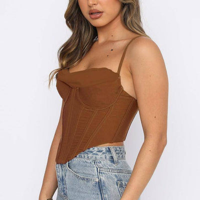 Sunny Solid Draped Underwire Corset Top