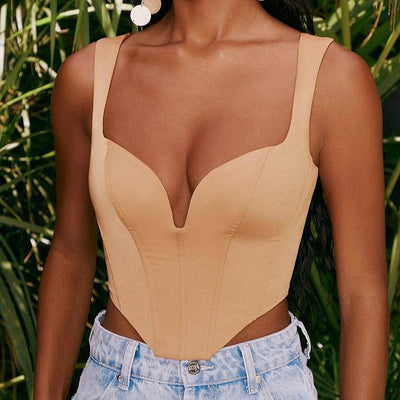 Haut corset en satin cranté Vicky