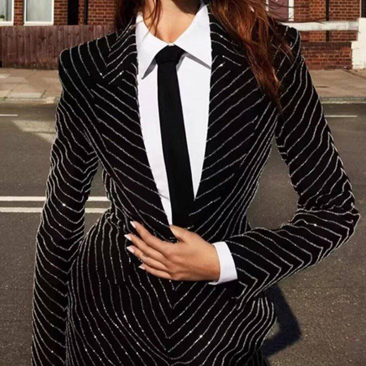 Greta Long Sleeve Crystal Blazer - Hot fashionista