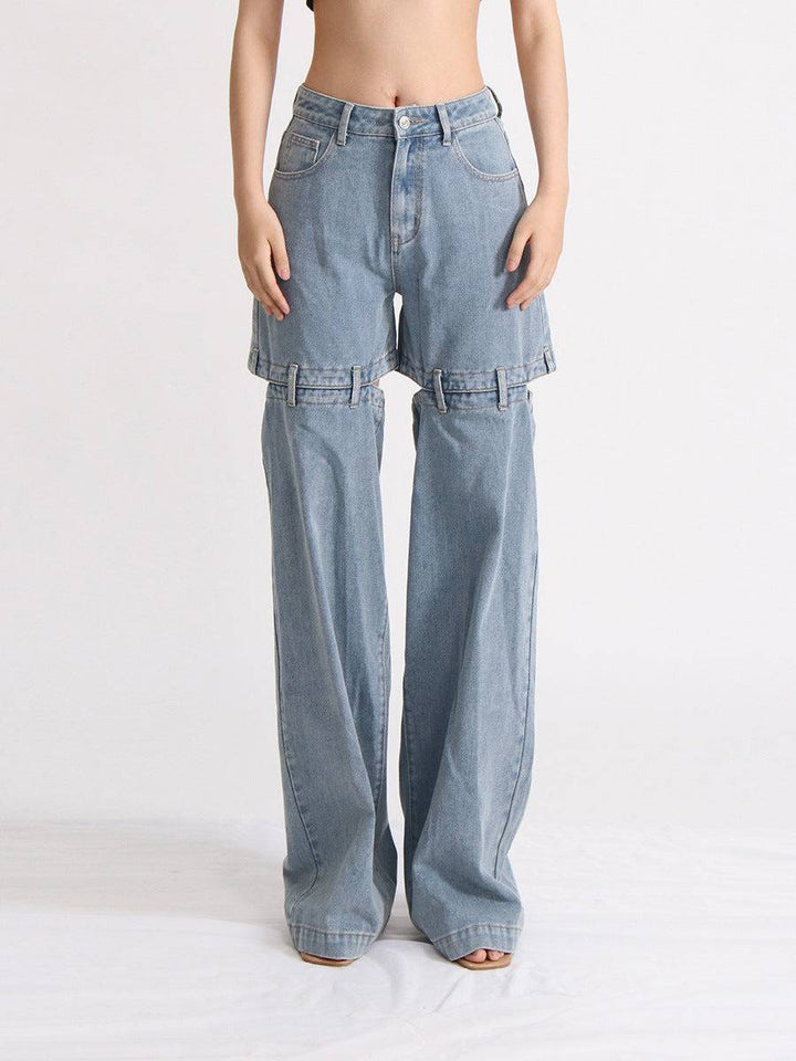 Precious High Waisted Flap Pocket Cargo Jeans - Hot fashionista