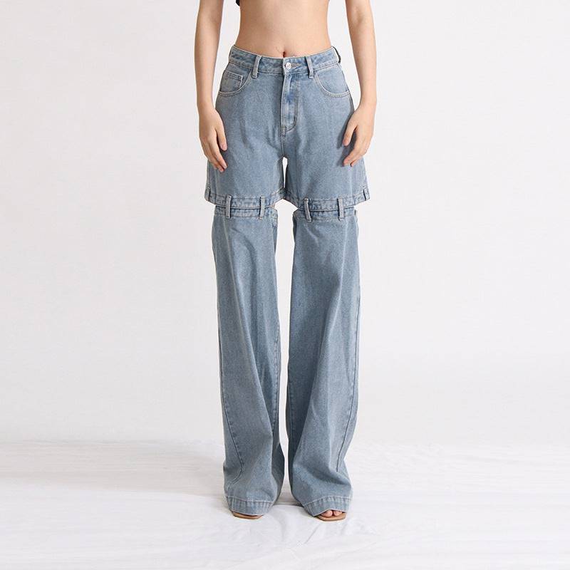 Precious High Waisted Flap Pocket Cargo Jeans - Hot fashionista