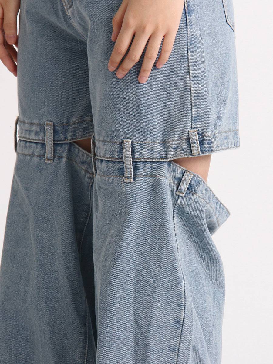 Precious High Waisted Flap Pocket Cargo Jeans - Hot fashionista