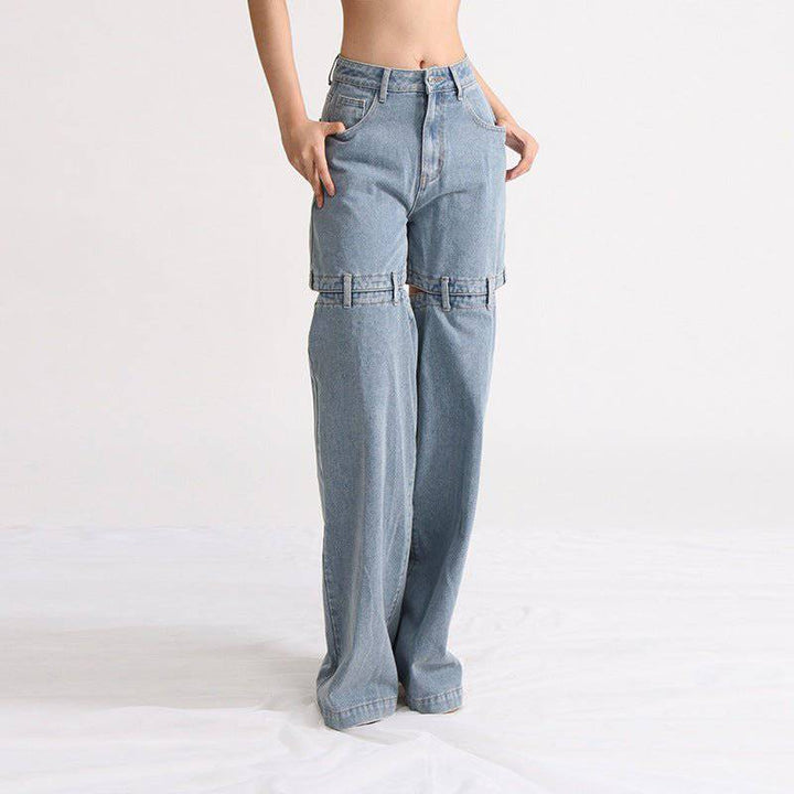 Precious High Waisted Flap Pocket Cargo Jeans - Hot fashionista