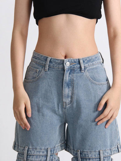 Precious High Waisted Flap Pocket Cargo Jeans