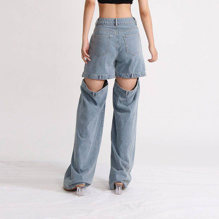 Precious High Waisted Flap Pocket Cargo Jeans - Hot fashionista