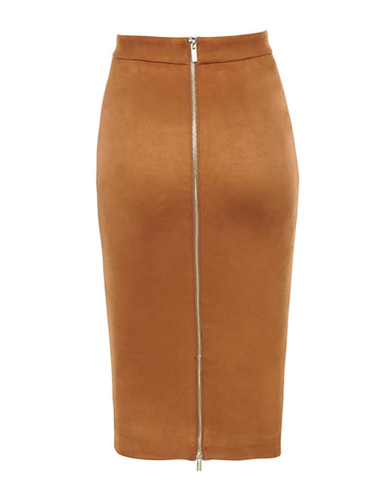 Joslyn Zipper Back Pencil Skirt - Hot fashionista