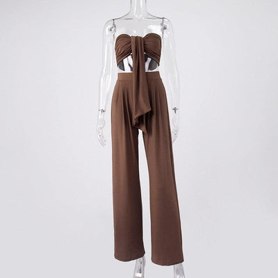 Kathleen Strapless Top & Wide Pants Set