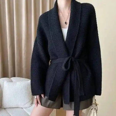 Paulina Long Sleeve Tie Wrap Knit Cardigan