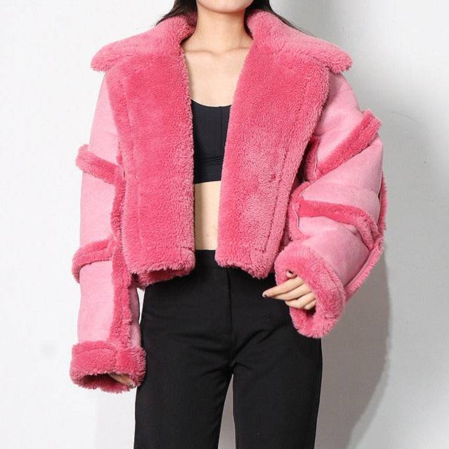 Larraine Open Front Short Jacket with Fur - Hot fashionista