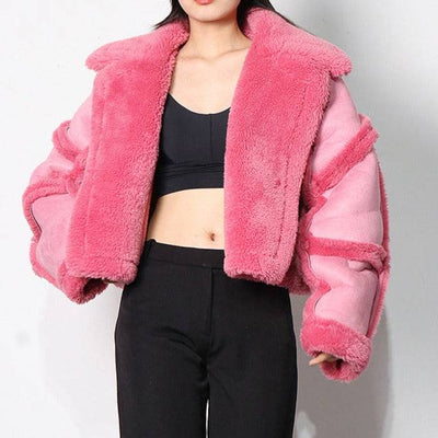 Larraine Open Front Short Jacket with Fur