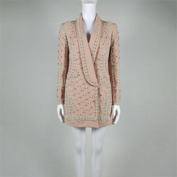 Polly Long Sleeve Pearl Embellished Jacket - Hot fashionista