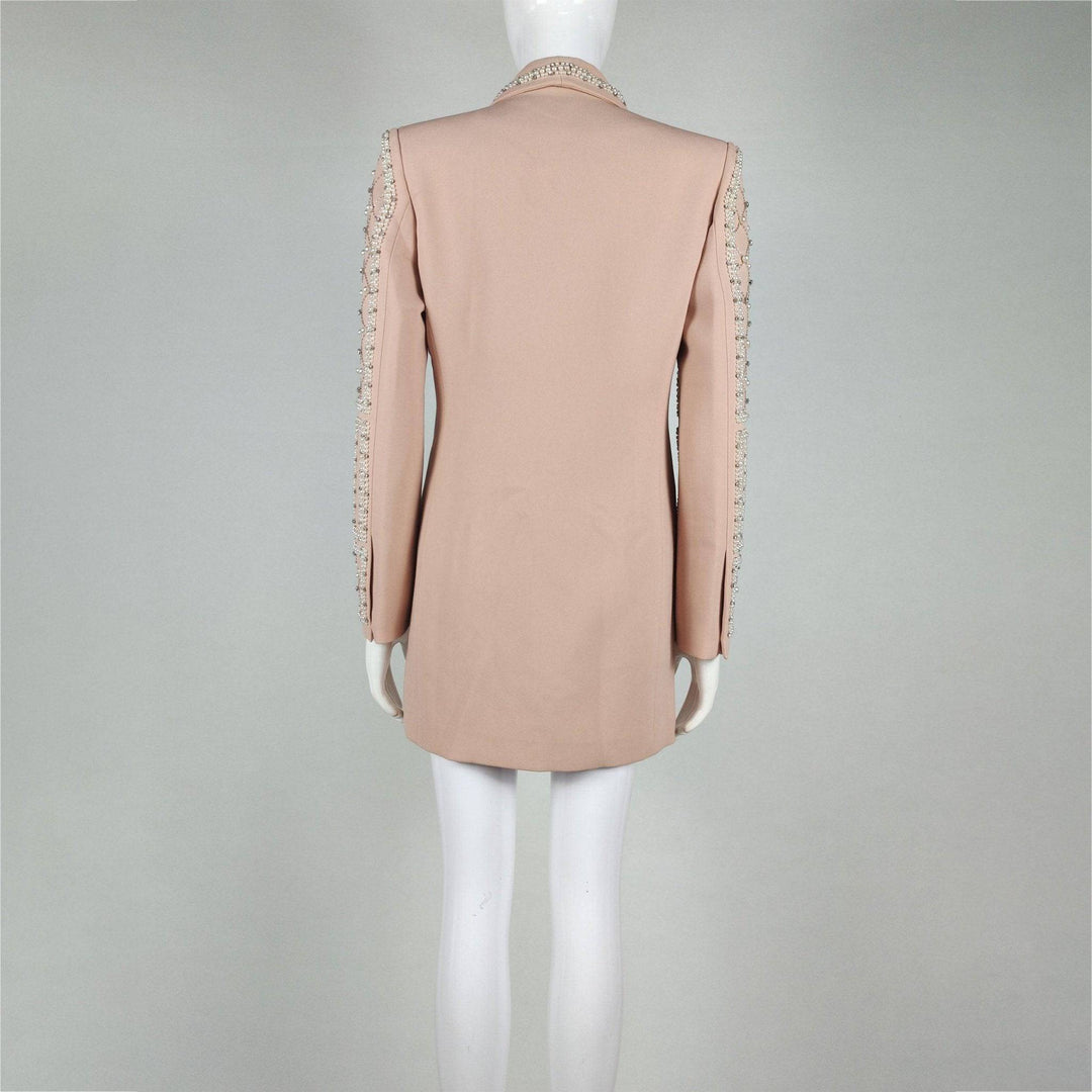 Polly Long Sleeve Pearl Embellished Jacket - Hot fashionista