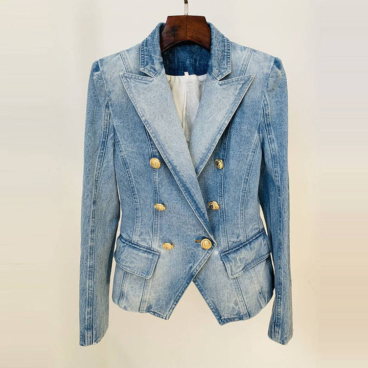 Scarlet Slim Fit Faded Denim Tailored Jacket - Hot fashionista