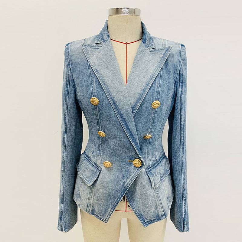 Scarlet Slim Fit Faded Denim Tailored Jacket - Hot fashionista