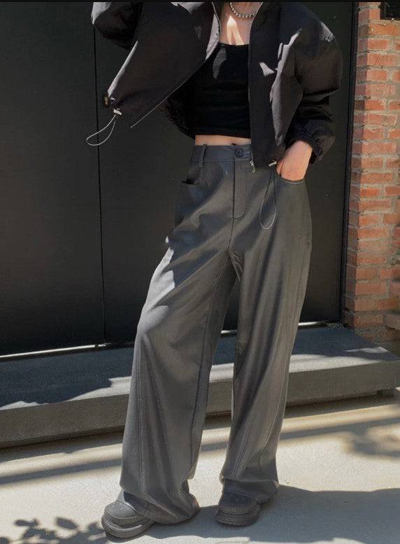 Pauline High Waist Leather Baggy Trousers - Hot fashionista