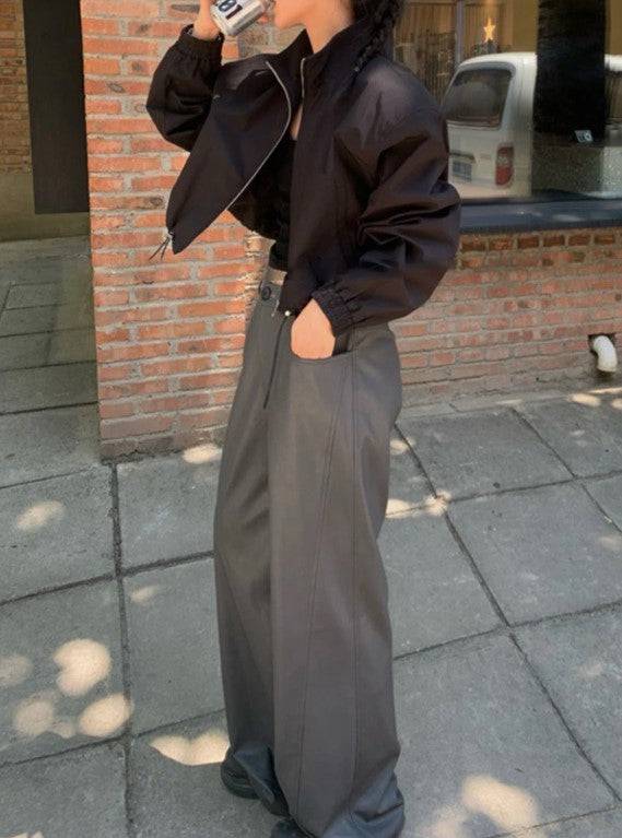 Pauline High Waist Leather Baggy Trousers - Hot fashionista