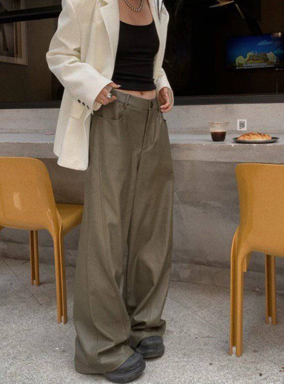 Pauline High Waist Leather Baggy Trousers - Hot fashionista