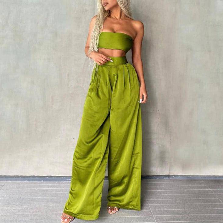 Audreanna Halter Neck & Wide Pants Set - Hot fashionista