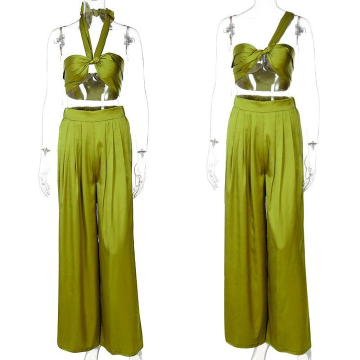 Audreanna Halter Neck & Wide Pants Set - Hot fashionista