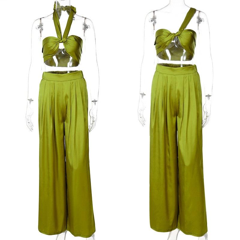 Audreanna Halter Neck & Wide Pants Set