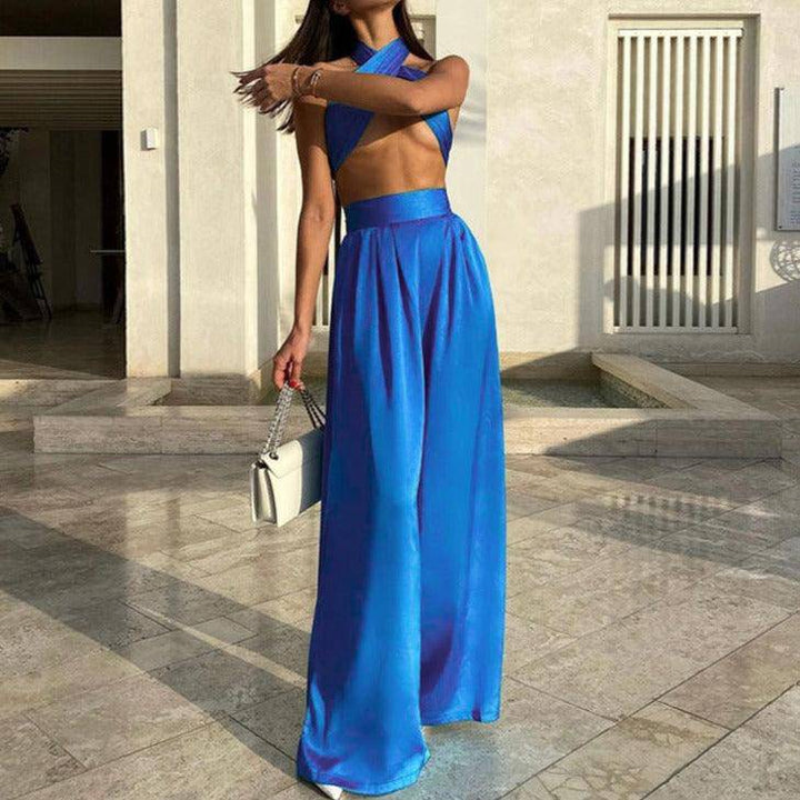 Audreanna Halter Neck & Wide Pants Set - Hot fashionista