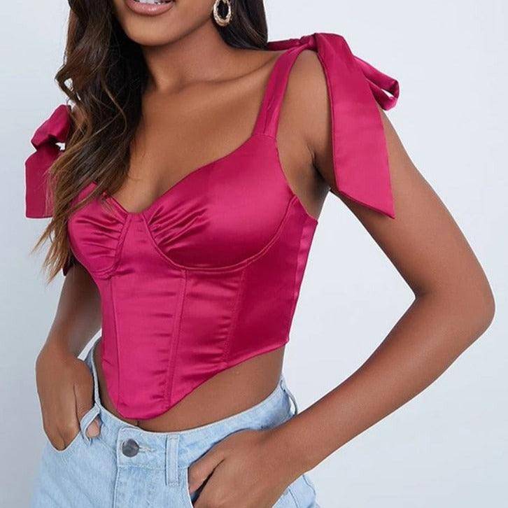 Susie Tie Straps Corset Tank Top