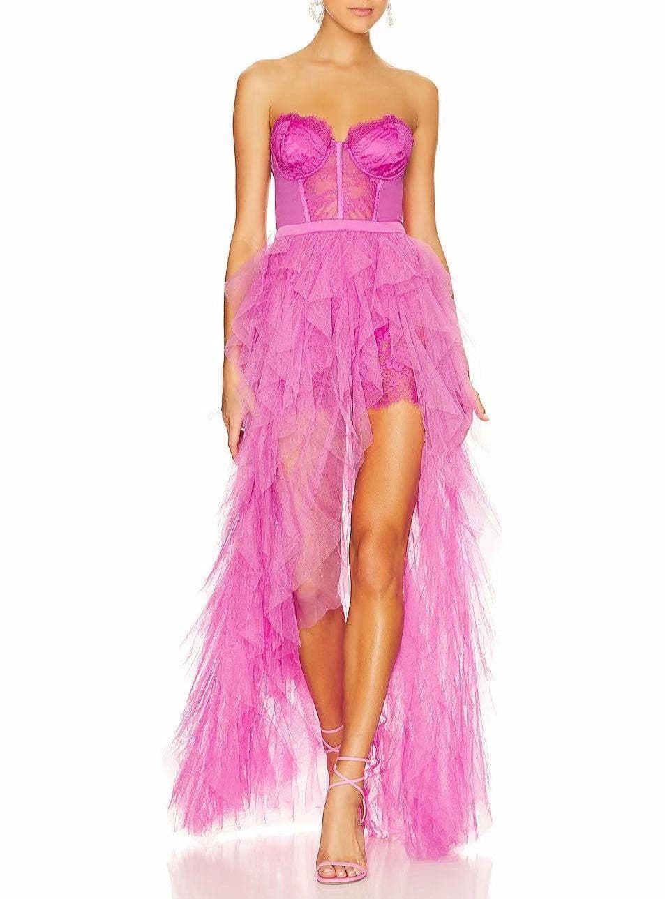 Maria Sweetheart Tulle Tiered Prom Maxi Dress - Hot fashionista