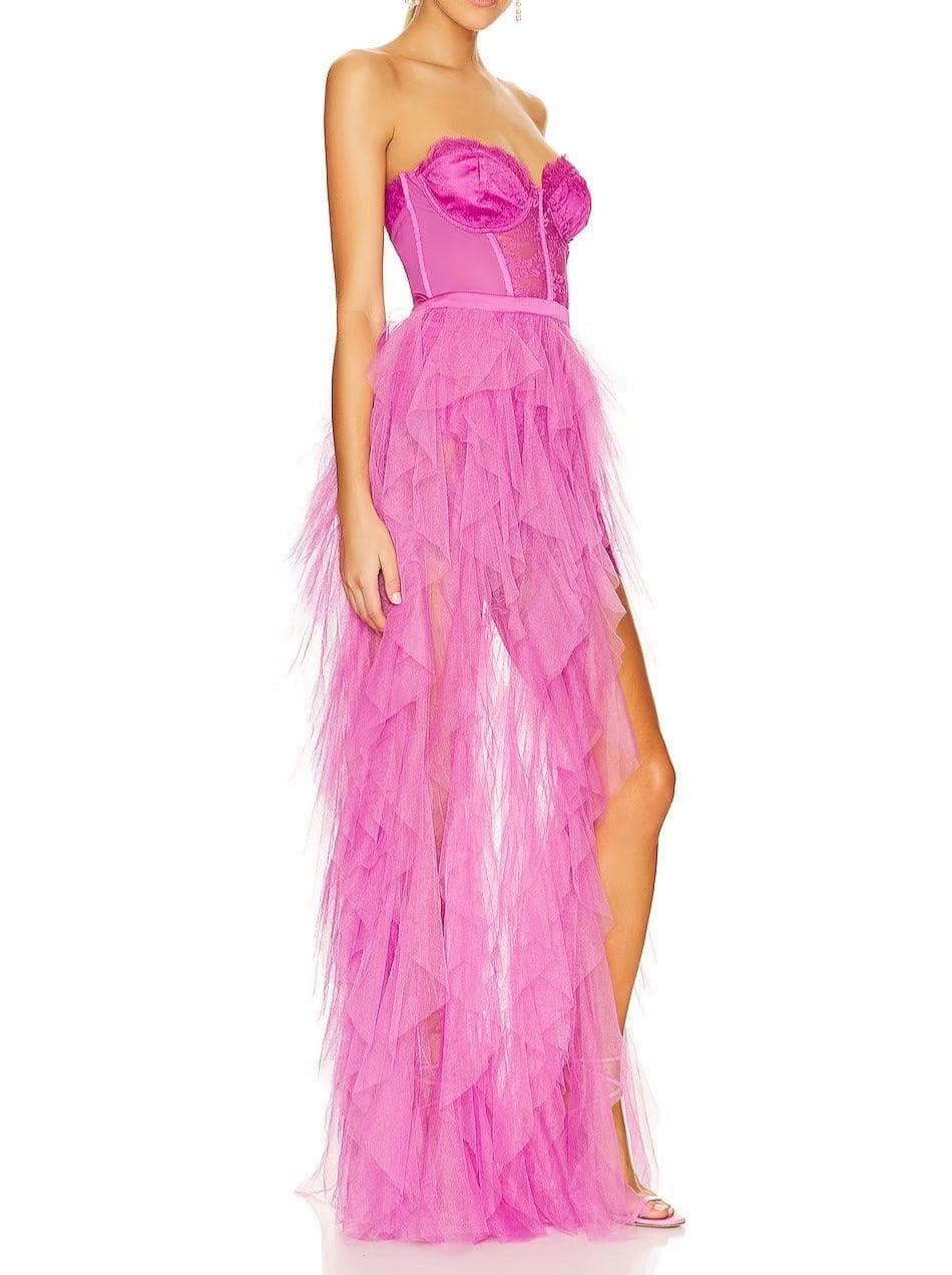 Maria Sweetheart Tulle Tiered Prom Maxi Dress - Hot fashionista