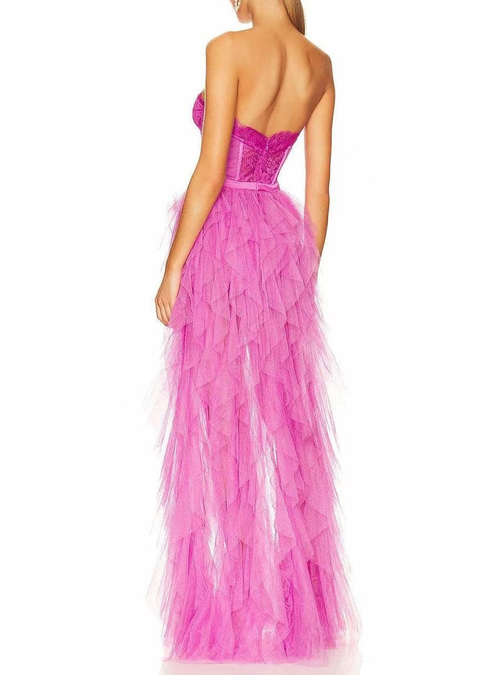 Maria Sweetheart Tulle Tiered Prom Maxi Dress - Hot fashionista